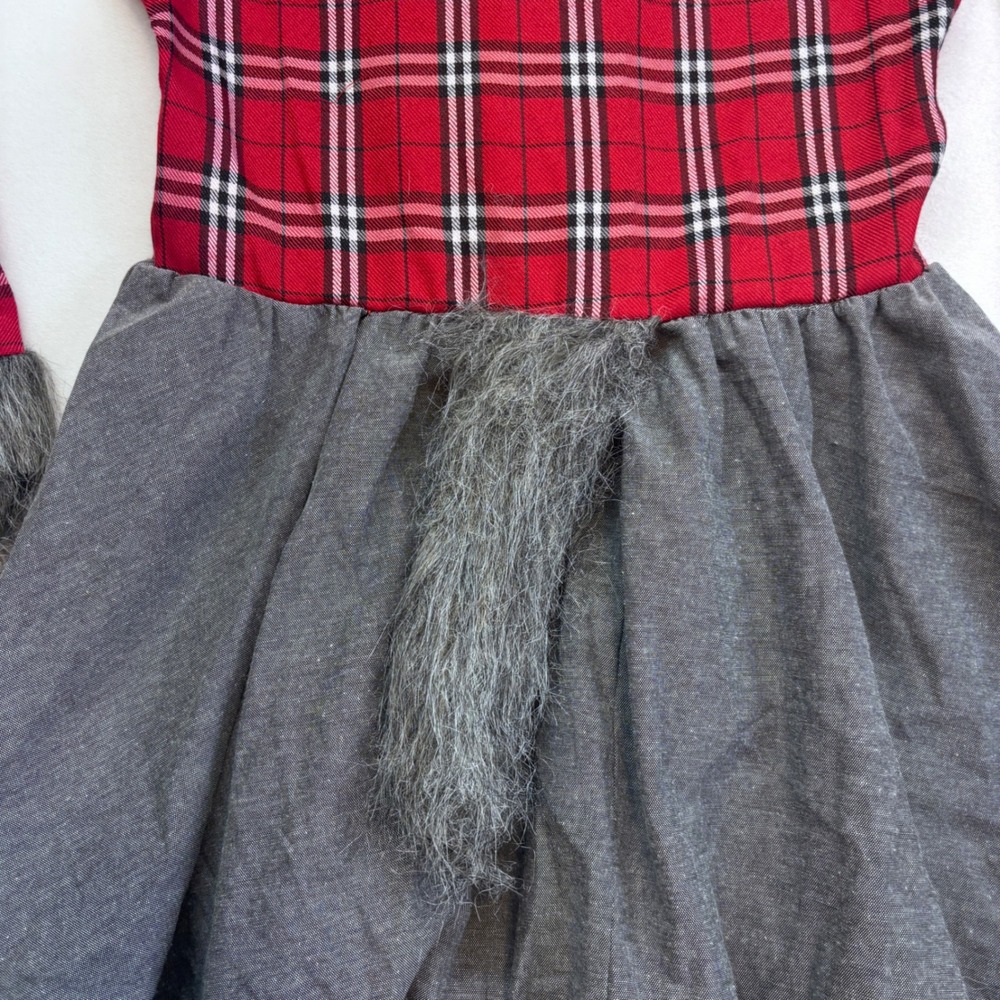 Spirit Wolf Plaid Hooded Dress Costume Faux Fur Trim Faux Fur Trim‎ Size Large - Picture 9 of 9